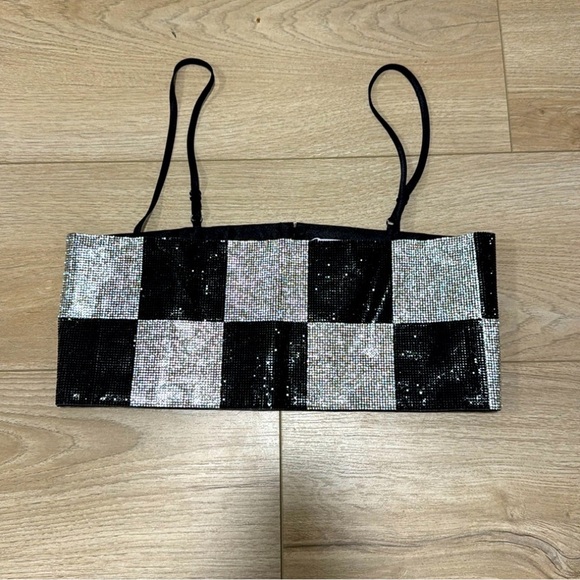 Rhinestone cropped camisole top. - Picture 6 of 6